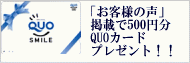 お客様の声掲載でQUOカードプレゼント